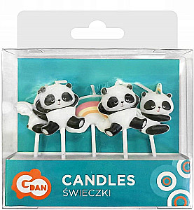 Kerzen-Set - Panda, 6 Stück