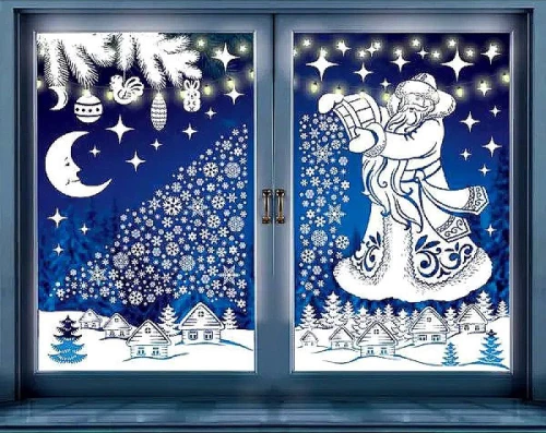 Weihnachtsaufkleber für Fenster - Weihnachtszauber