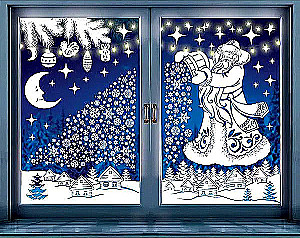 Weihnachtsaufkleber für Fenster - Weihnachtszauber