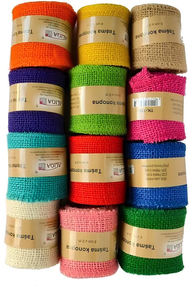 Dekoratives Band - Jute, 12 Farben assortiert