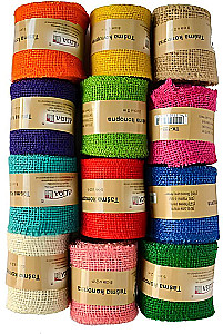 Dekoratives Band - Jute, 12 Farben assortiert