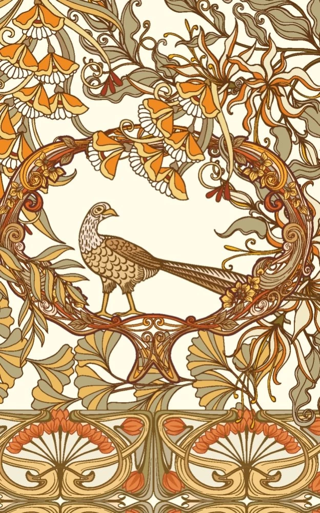 Tagebuch Art Nouveau (brauner Hintergrund)