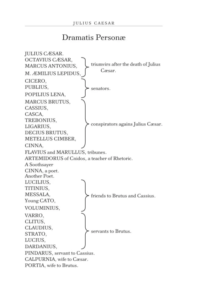 Tragedies: King Lear; Othello; Julius Caesar