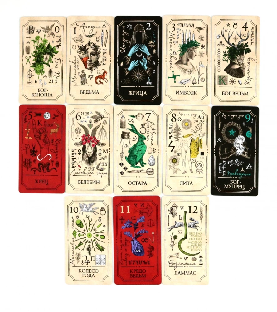 Wikkanisches Tarot von Arabo Sargsyan (78 Karten + Broschüre)