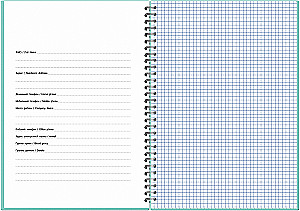 Notizbuch A4 - Pastellkollektion Blau/Minze