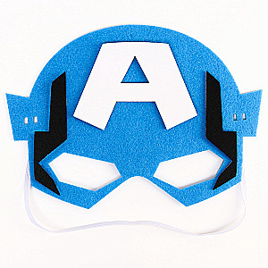 Set von Kindertattoos + Superheldenmaske - Die Rächer. Captain America, mache eine Maske + MARVEL Transfers