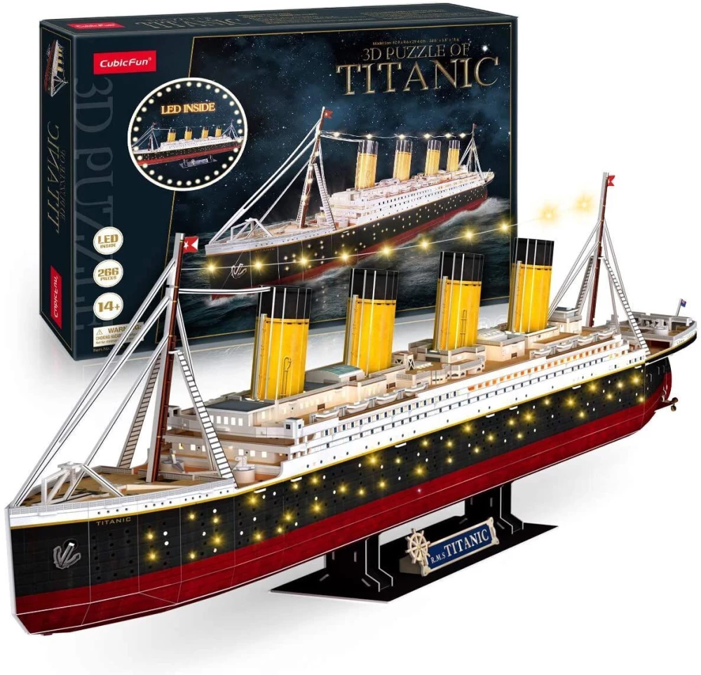 3D-Puzzle - Titanic mit LED-Beleuchtung, 266 Teile