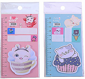 Set von Lesezeichen mit Kleberand - I love Kitty, im Sortiment