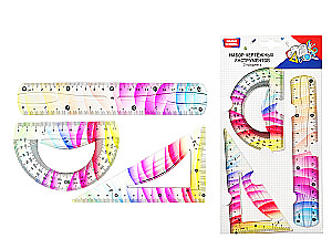 Набор чертежных инструментов, 3 предмета, гибкий